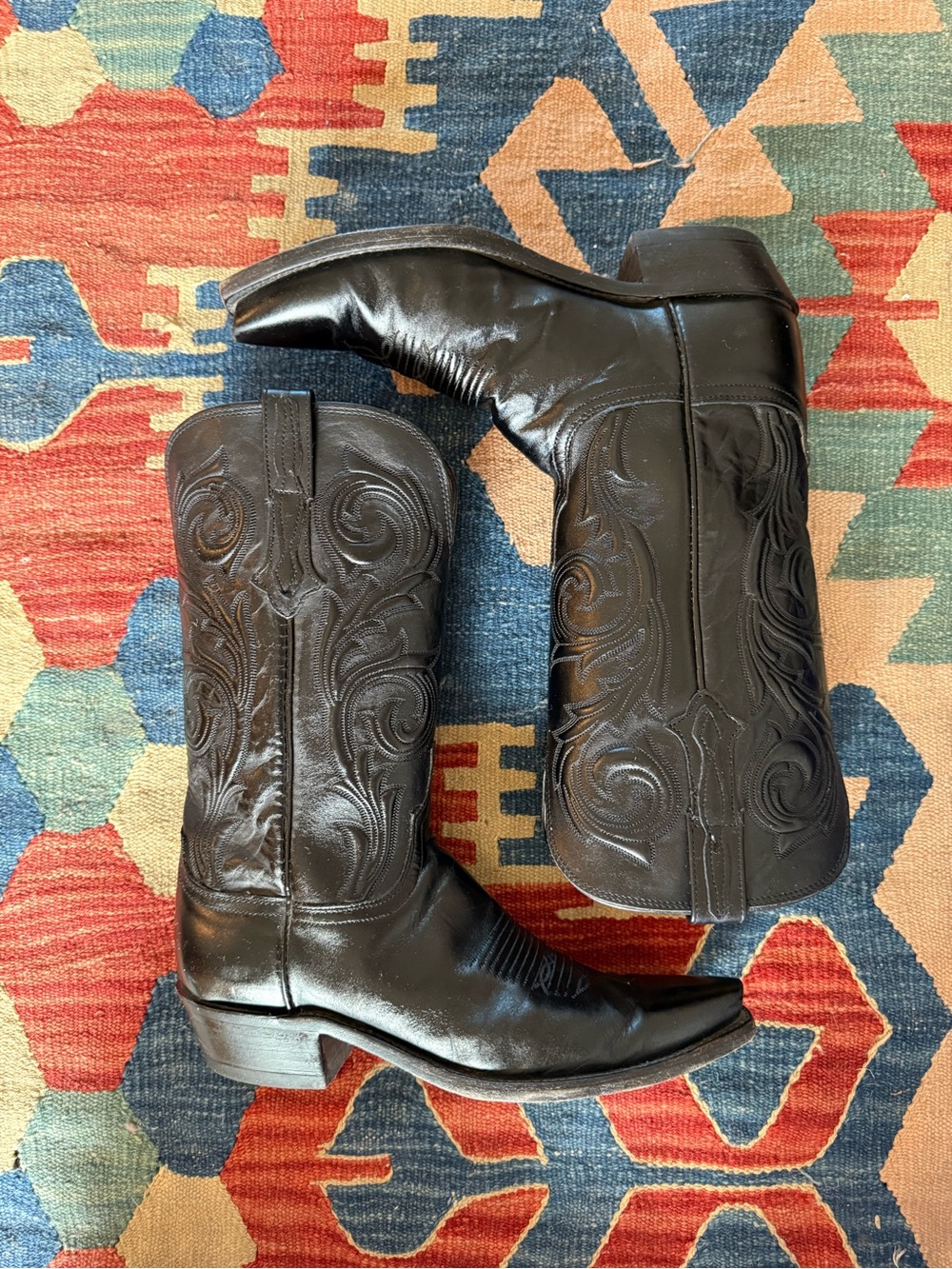 Lucchese Black Nicole Boots 10 - Picture 3 of 7